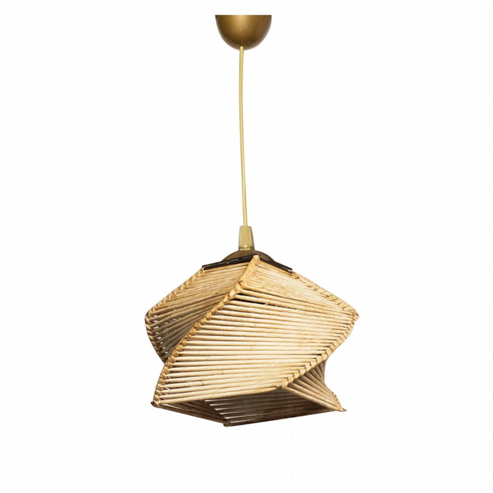 Φωτιστικό μονόφωτο από μπαμπού/μέταλλο σε φυσικό/χρυσό χρώμα 20x20x75