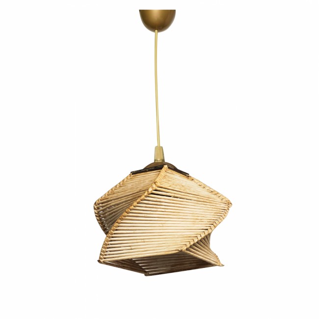 Φωτιστικό μονόφωτο από μπαμπού/μέταλλο σε φυσικό/χρυσό χρώμα 20x20x75