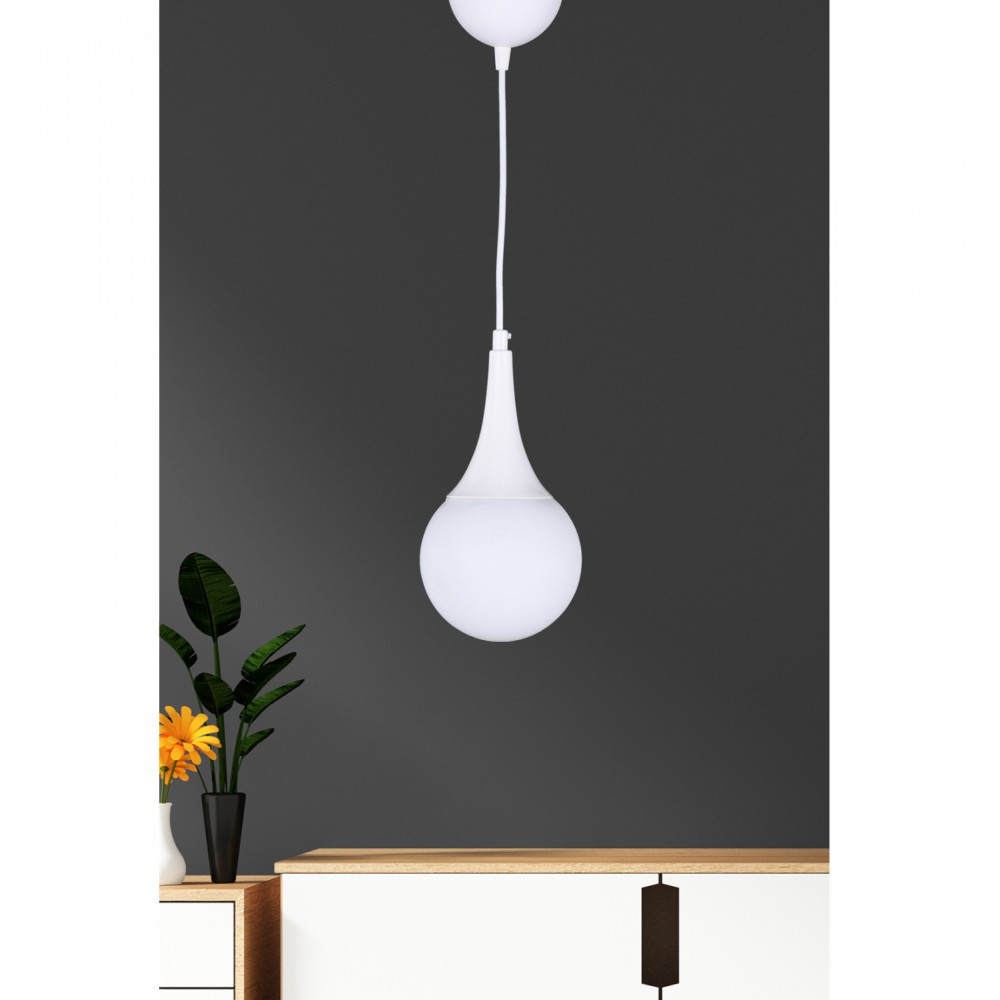 Φωτιστικό μονόφωτο από μέταλλο σε λευκό χρώμα Ε27 Φ12x91