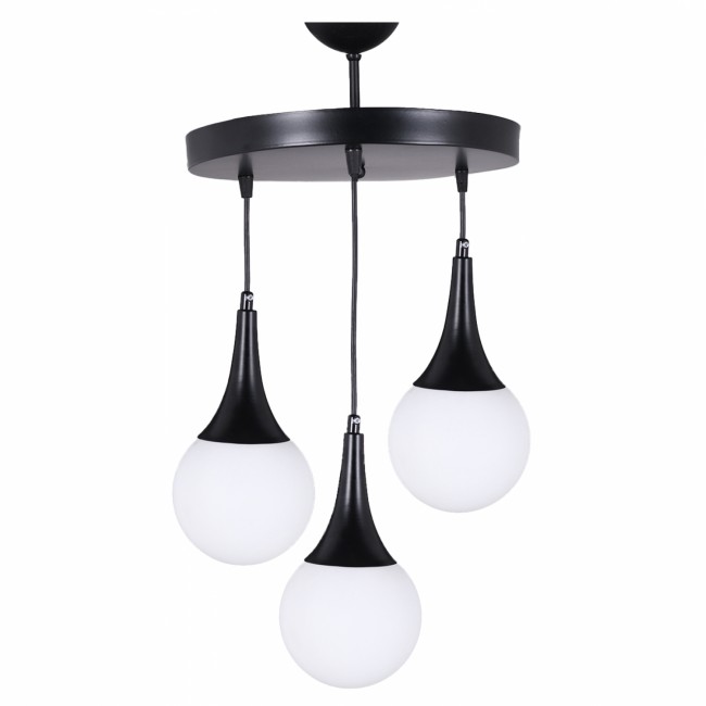 Φωτιστικό τρίφωτο από μέταλλο σε μαύρο/λευκό χρώμα Ε27 Φ30x75