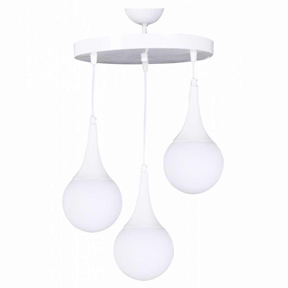 Φωτιστικό τρίφωτο από μέταλλο σε λευκό χρώμα Ε27 Φ30x75