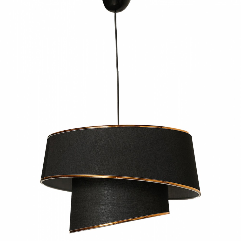 Μονόφωτο φωτιστικό από ύφασμα σε μαύρο χρώμα Ε27 Φ32x70