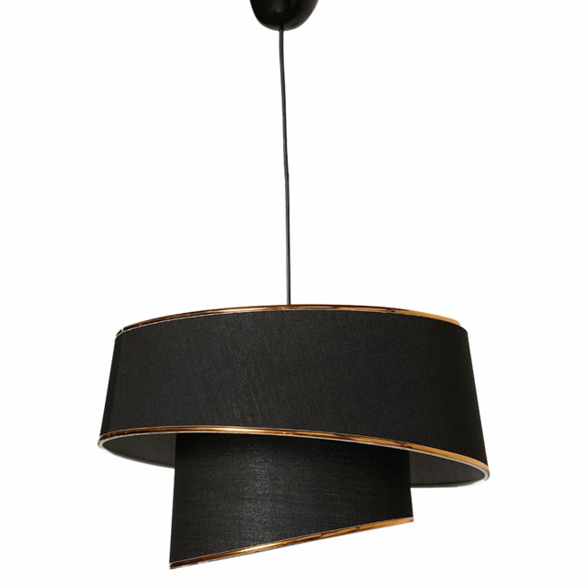 Μονόφωτο φωτιστικό από ύφασμα σε μαύρο χρώμα Ε27 Φ32x70