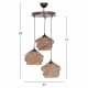 Φωτιστικό τρίφωτο από ξύλο/μπαμπού χρώμα φυσικό 23x85
