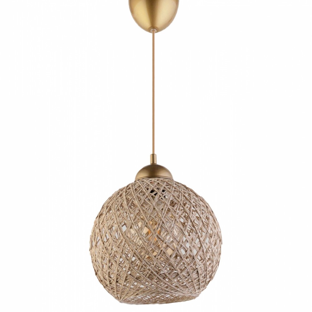 Μονόφωτο φωτιστικό από σχοινί σε μπεζ χρώμα Φ22x55