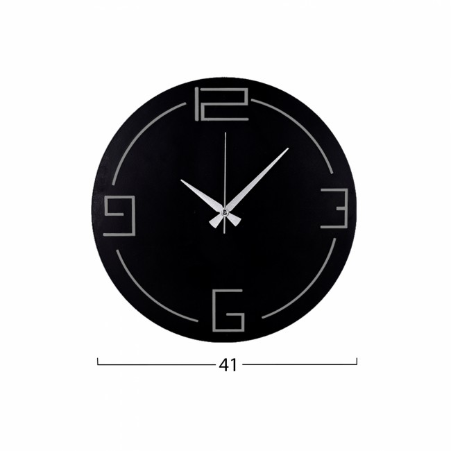 Ρολόι τοίχου από μέταλλο σε μαύρο χρώμα 41x41
