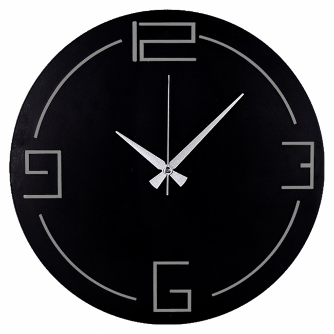 Ρολόι τοίχου από μέταλλο σε μαύρο χρώμα 41x41
