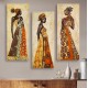 Πίνακας τρίπτυχος "AFRICAN STYLE WOMEN" από mdf πολύχρωμος 60x50