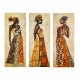 Πίνακας τρίπτυχος "AFRICAN STYLE WOMEN" από mdf πολύχρωμος 60x50