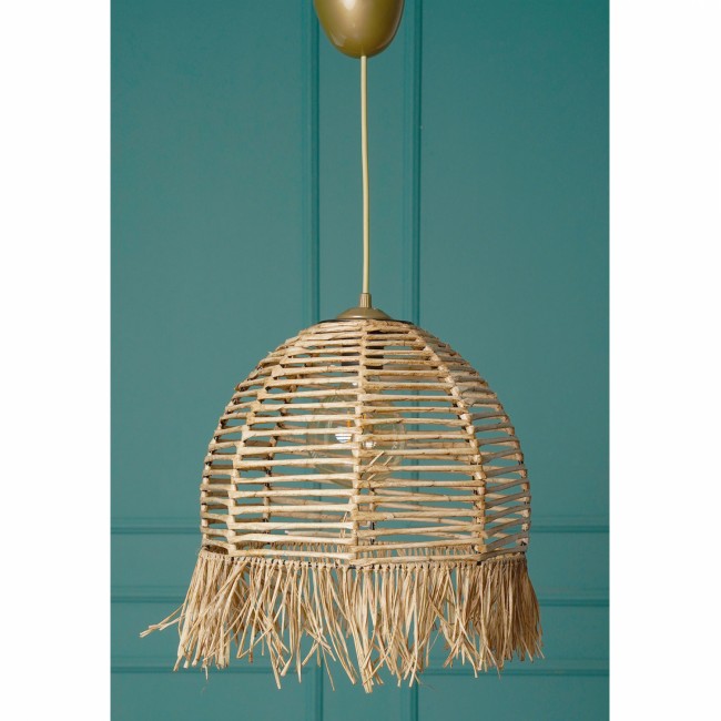 Μονόφωτο φωτιστικό από μπαμπού σε φυσικό χρώμα E27 Φ30x80