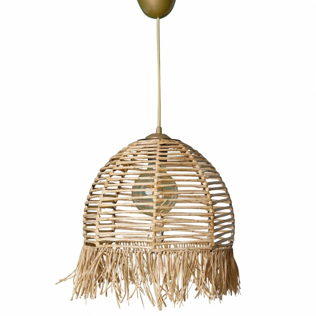 Μονόφωτο φωτιστικό από μπαμπού σε φυσικό χρώμα E27 Φ30x80