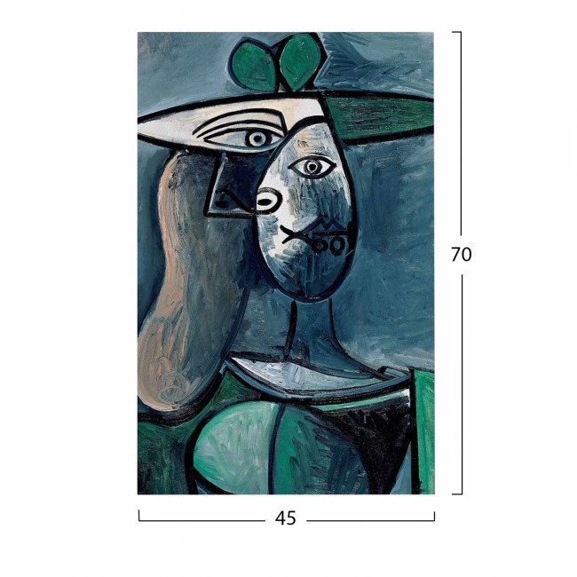 Πίνακας "WOMAN WITH GREEN HAT" σε καμβά πολύχρωμος 45x3x70