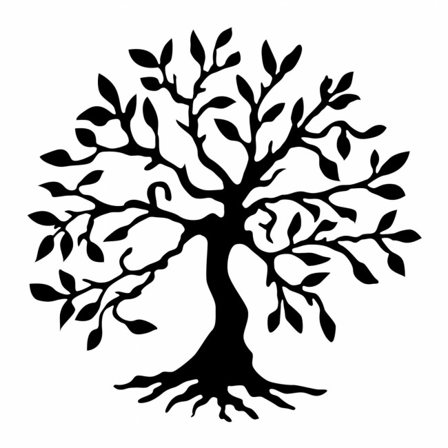 Διακοσμητικό τοίχου "ΜΑΥΡΟ ΔΕΝΤΡΟ" από μέταλλο σε χρώμα μαύρο 60x60