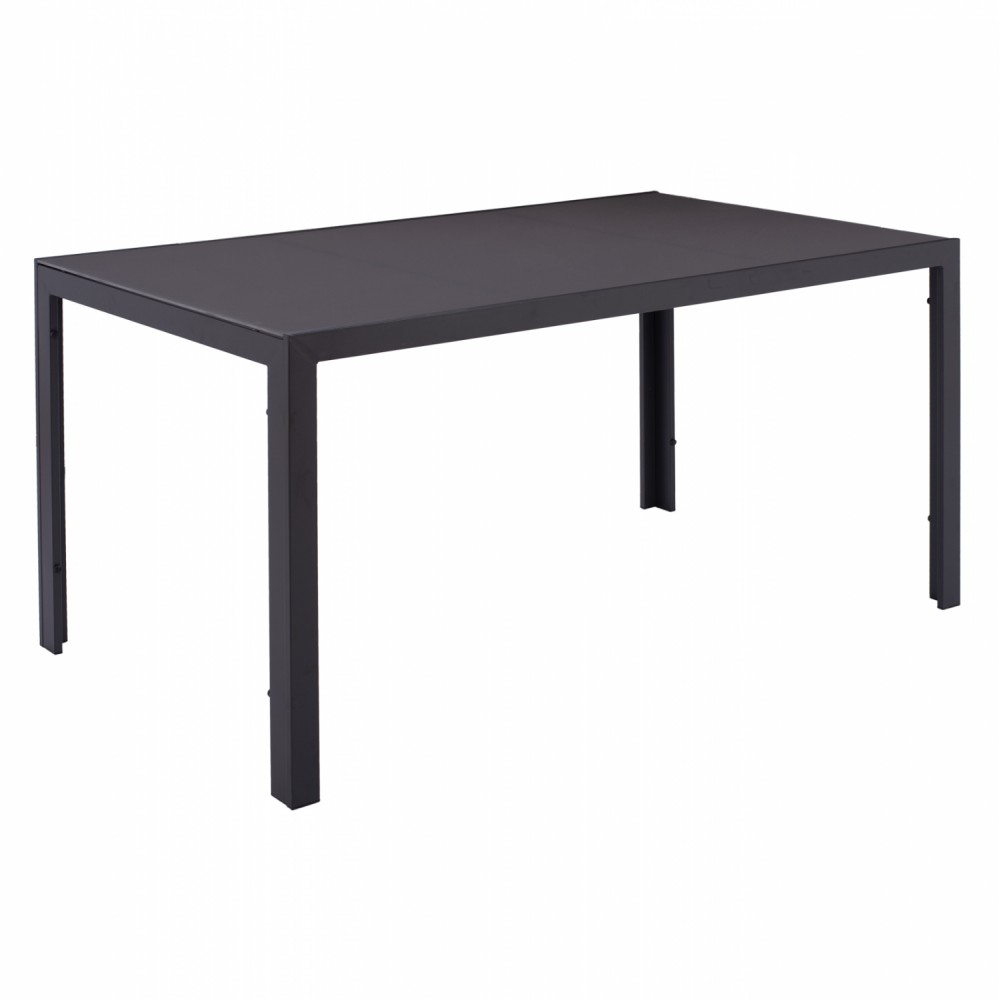 Τραπέζι "OFER" από μέταλλο/γυαλί σε γκρι χρώμα 150x90x75