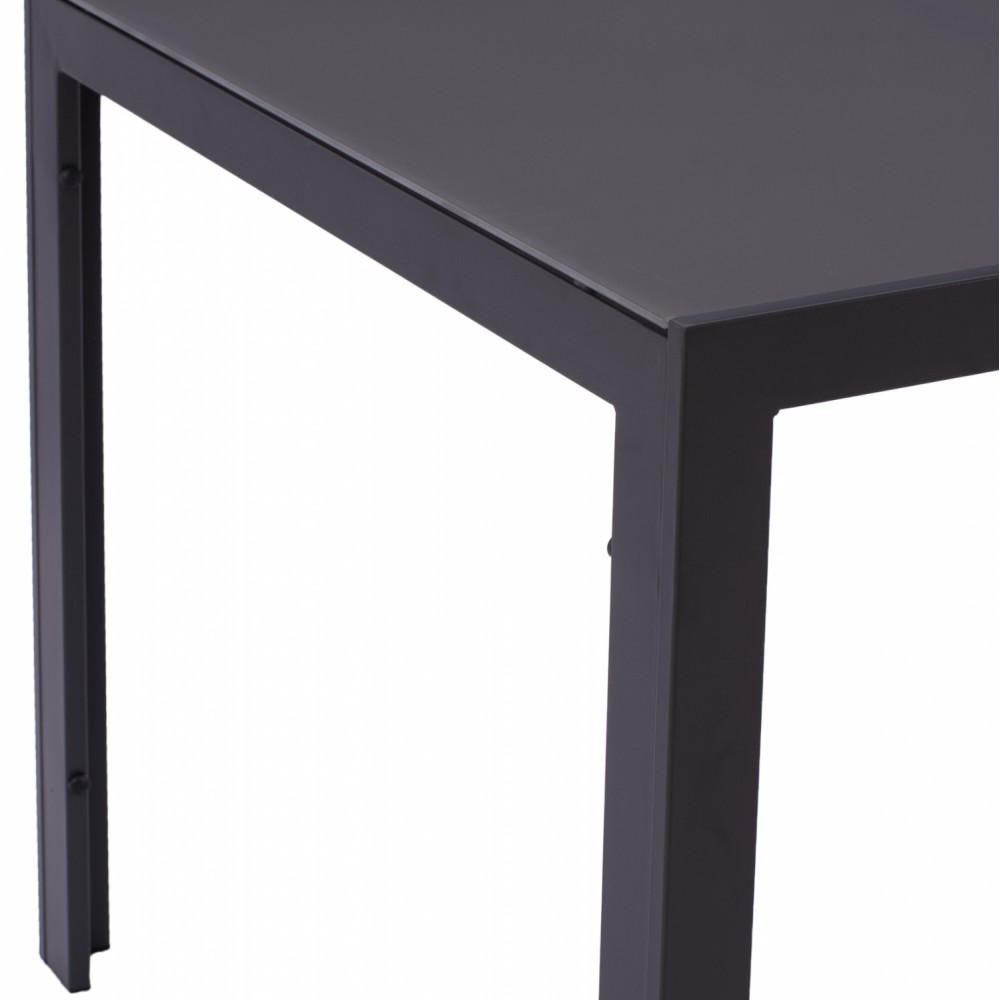 Τραπέζι "OFER" από μέταλλο/γυαλί σε γκρι χρώμα 150x90x75