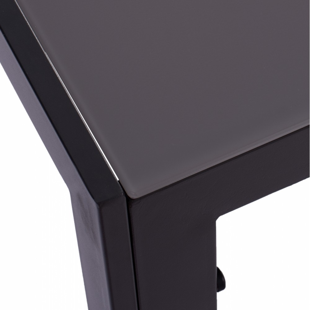 Τραπέζι "OFER" από μέταλλο/γυαλί σε γκρι χρώμα 150x90x75