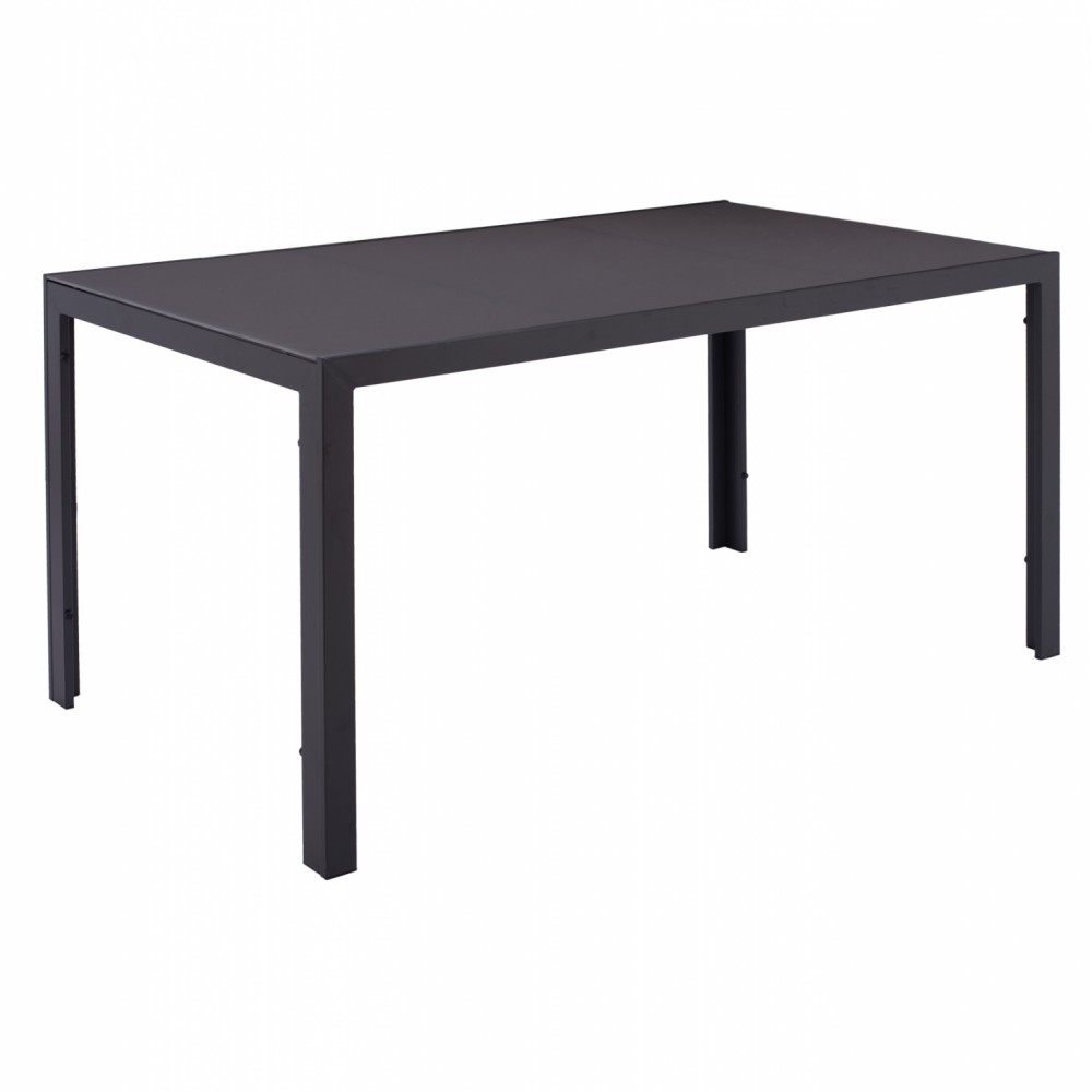 Τραπέζι "OFER" από μέταλλο/γυαλί σε γκρι χρώμα 150x90x75