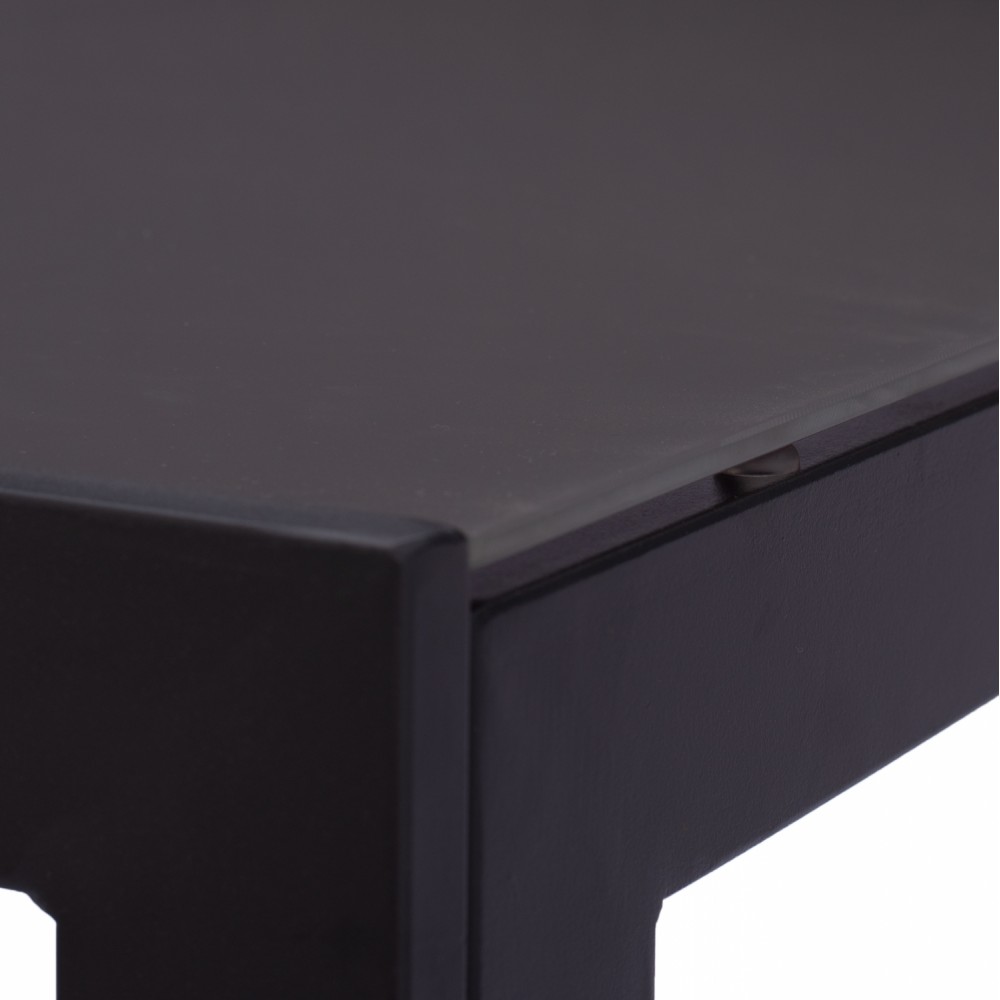 Τραπέζι "OFER" από μέταλλο/γυαλί σε γκρι χρώμα 150x90x75