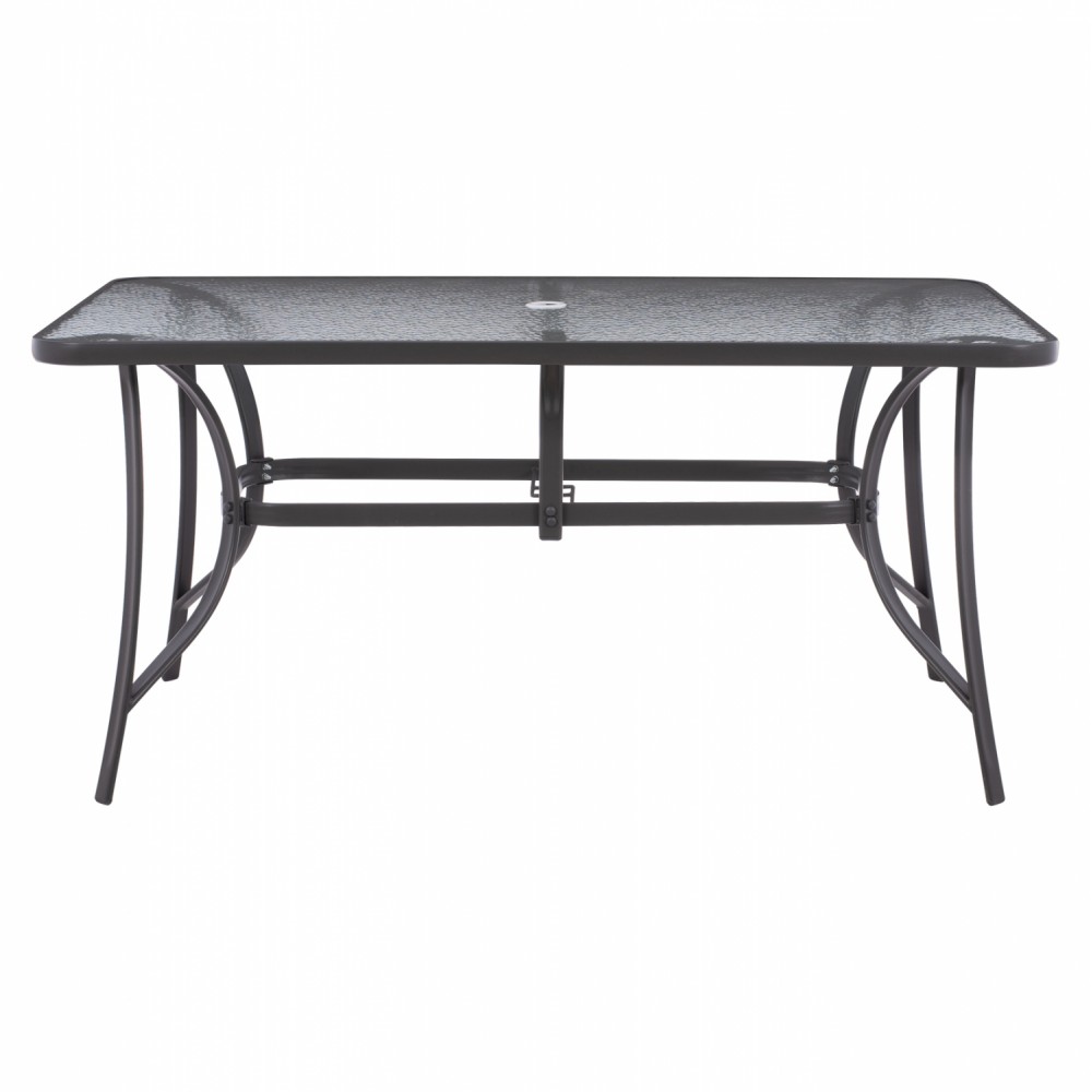 Τραπέζι "BRUNO" από μέταλλο/γυαλί σε γκρι χρώμα 150x90x75