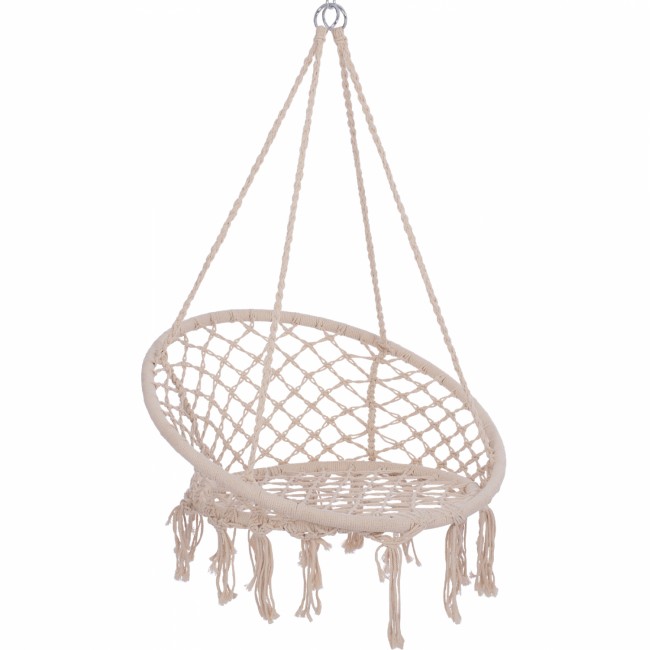 Κούνια-φωλιά κρεμαστή "NEENA" από σχοινί σε λευκό χρώμα 80x73x99