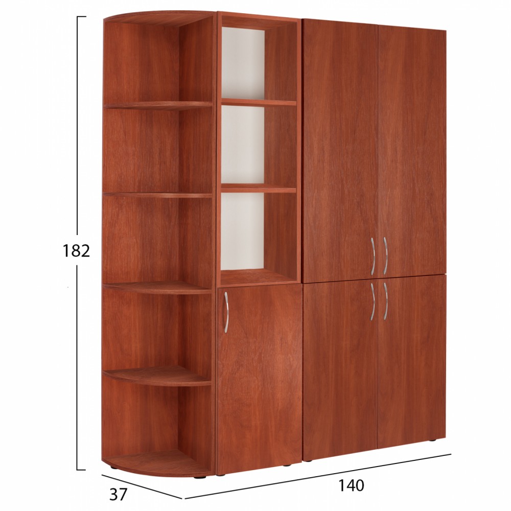 Βιβλιοθήκη γραφείου "DEVON" σε χρώμα apple wood 140x37x182