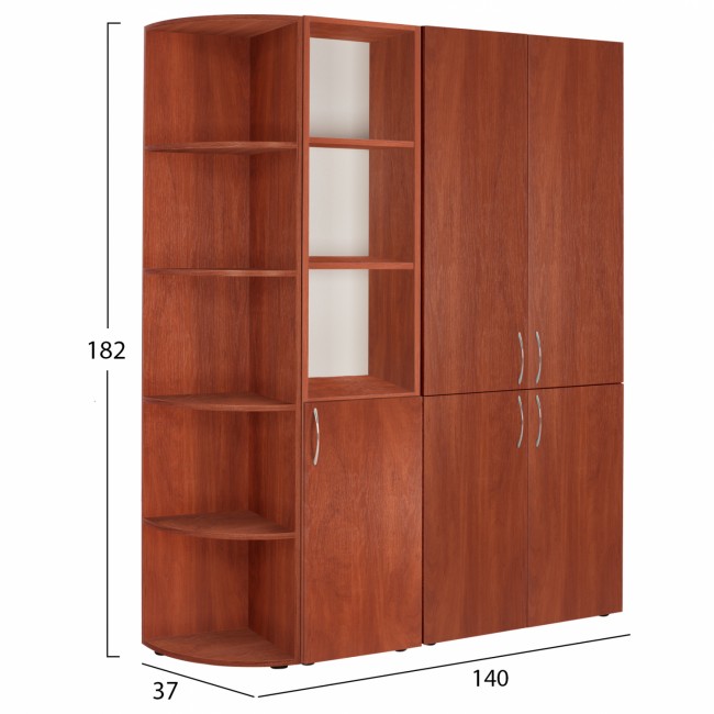 Βιβλιοθήκη γραφείου "DEVON" σε χρώμα apple wood 140x37x182