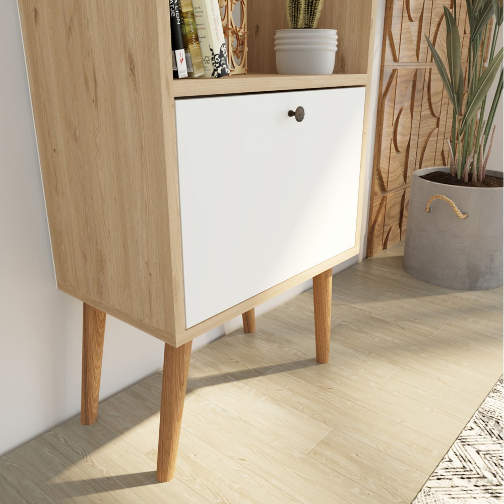 Βιβλιοθήκη "IGNATIUS" χρώμα sonoma/λευκό 49x30x168