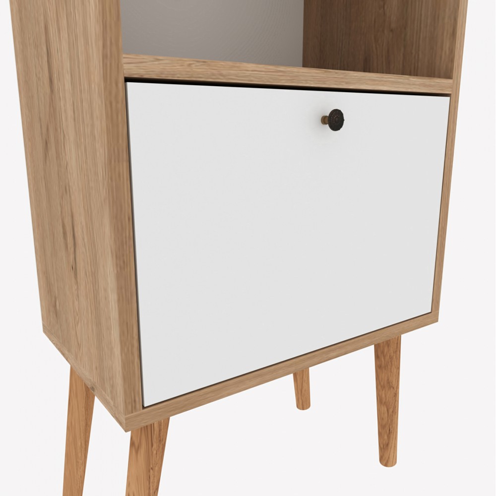 Βιβλιοθήκη "IGNATIUS" χρώμα sonoma/λευκό 49x30x168