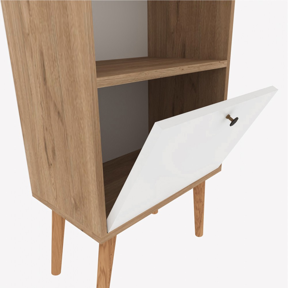 Βιβλιοθήκη "IGNATIUS" χρώμα sonoma/λευκό 49x30x168