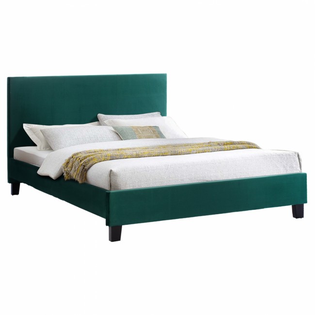 Κρεβάτι "BECCA" από βελούδο σε χρώμα κυπαρισσί 150x200