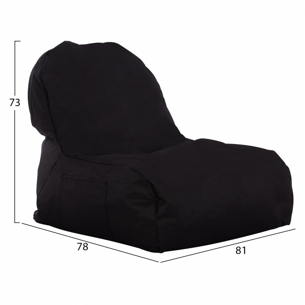 Πουφ πολυθρόνα "CLOUD" σε χρώμα μαύρο 81x78x73