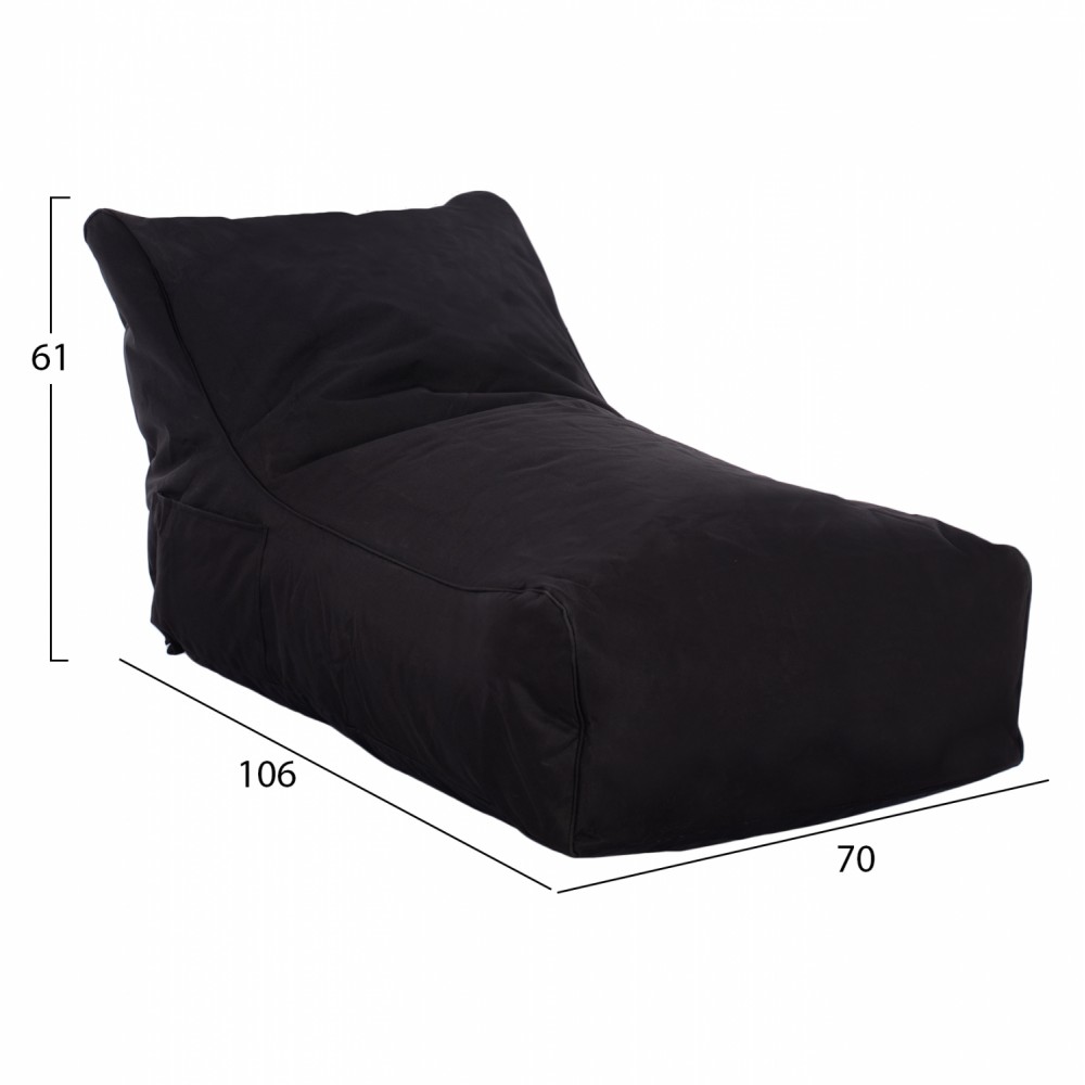 Πουφ "BLOOM" σε μαύρο χρώμα 106x70x61