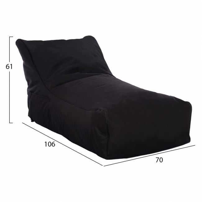 Πουφ "BLOOM" σε μαύρο χρώμα 106x70x61