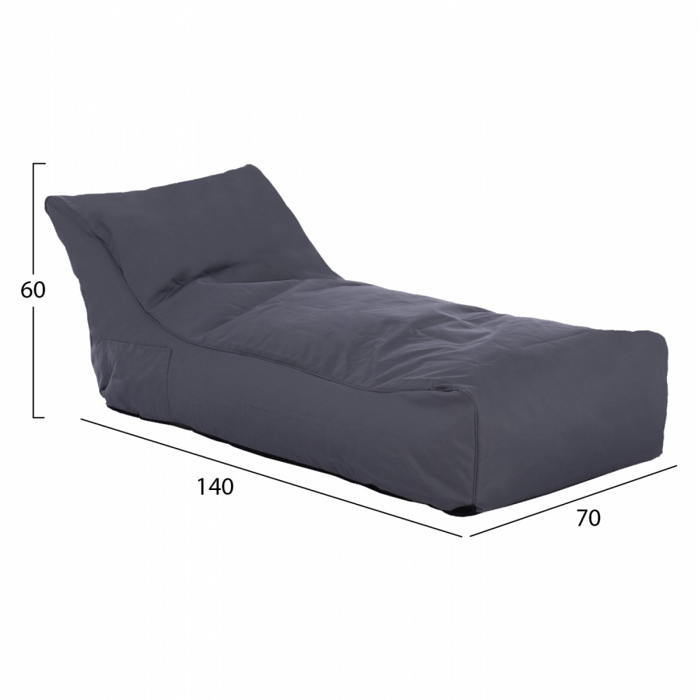 Πουφ "ALOK" σε γκρι χρώμα 140x70x60