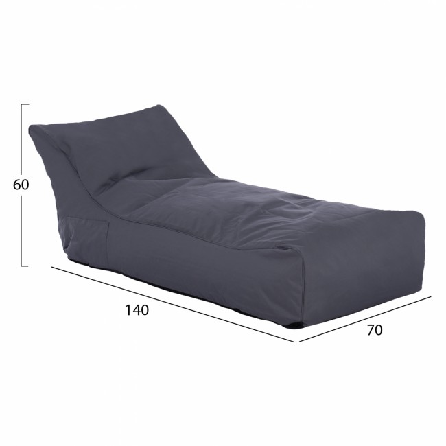 Πουφ "ALOK" σε γκρι χρώμα 140x70x60