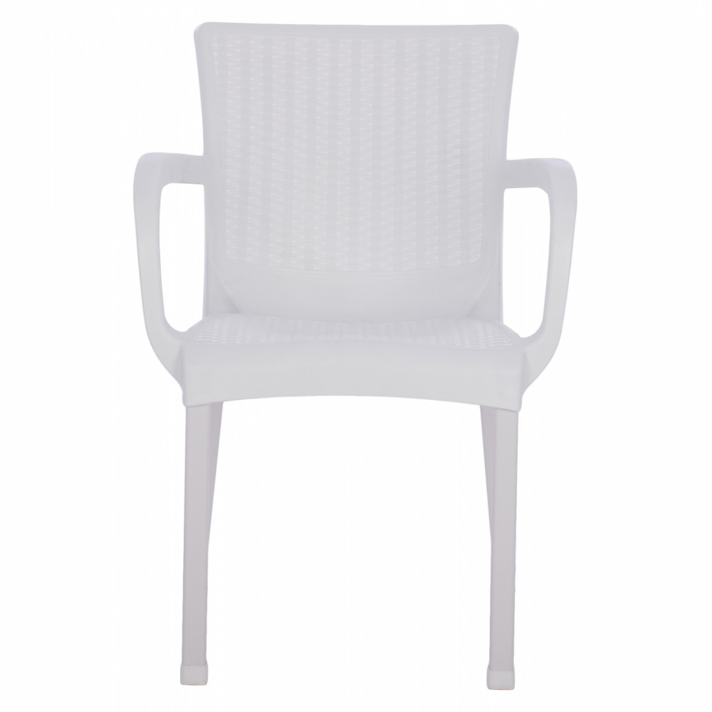 Πολυθρόνα κήπου από πολυπροπυλένιο/rattan σε χρώμα λευκό 60x60x82