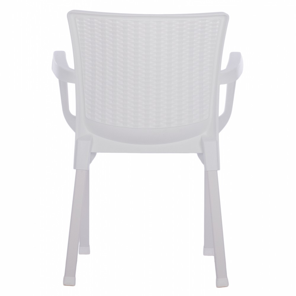 Πολυθρόνα κήπου από πολυπροπυλένιο/rattan σε χρώμα λευκό 60x60x82