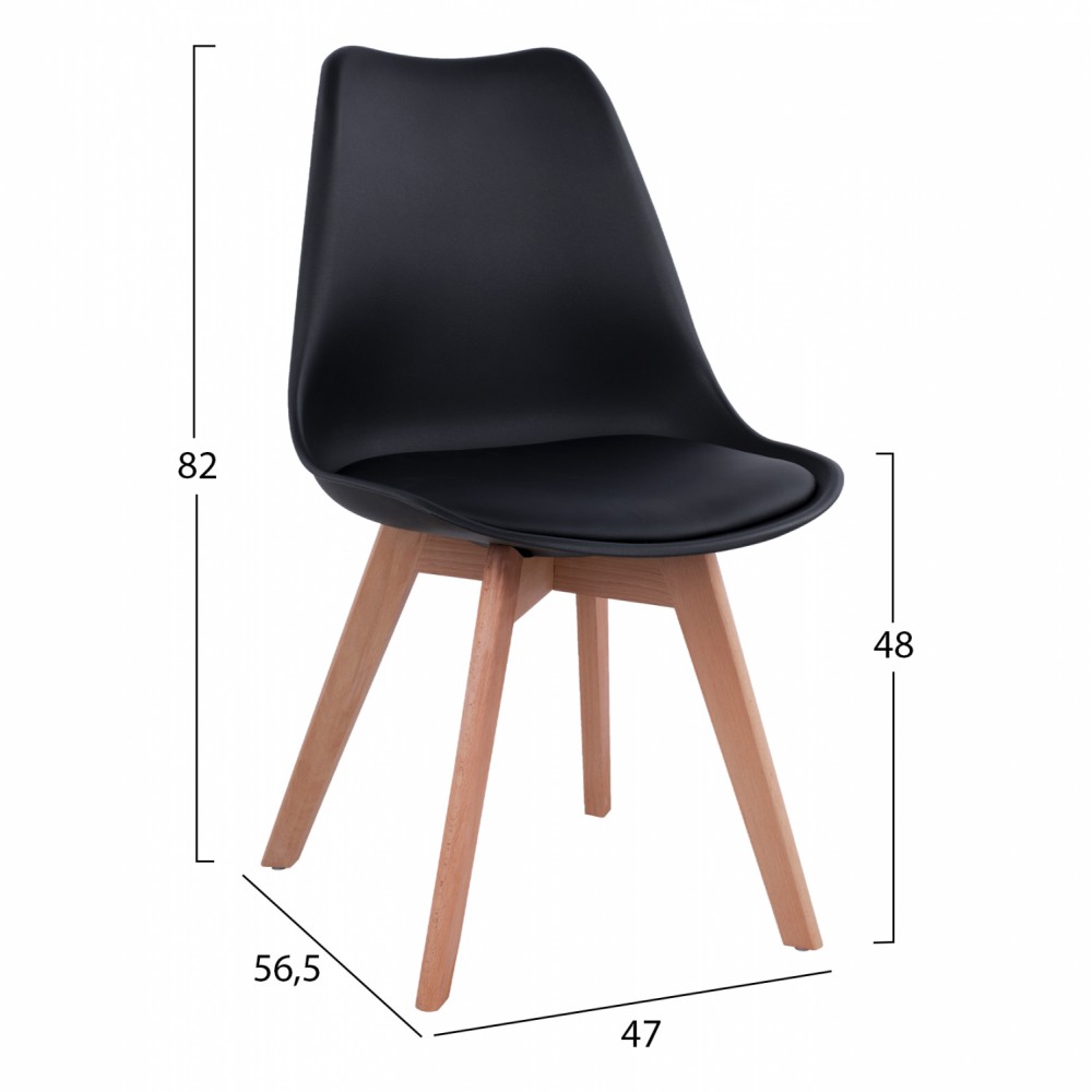 Σετ τραπεζαρίας 5τμχ από μέταλλο/γυαλί σε χρώμα φυσικό/μαύρο Φ90X74