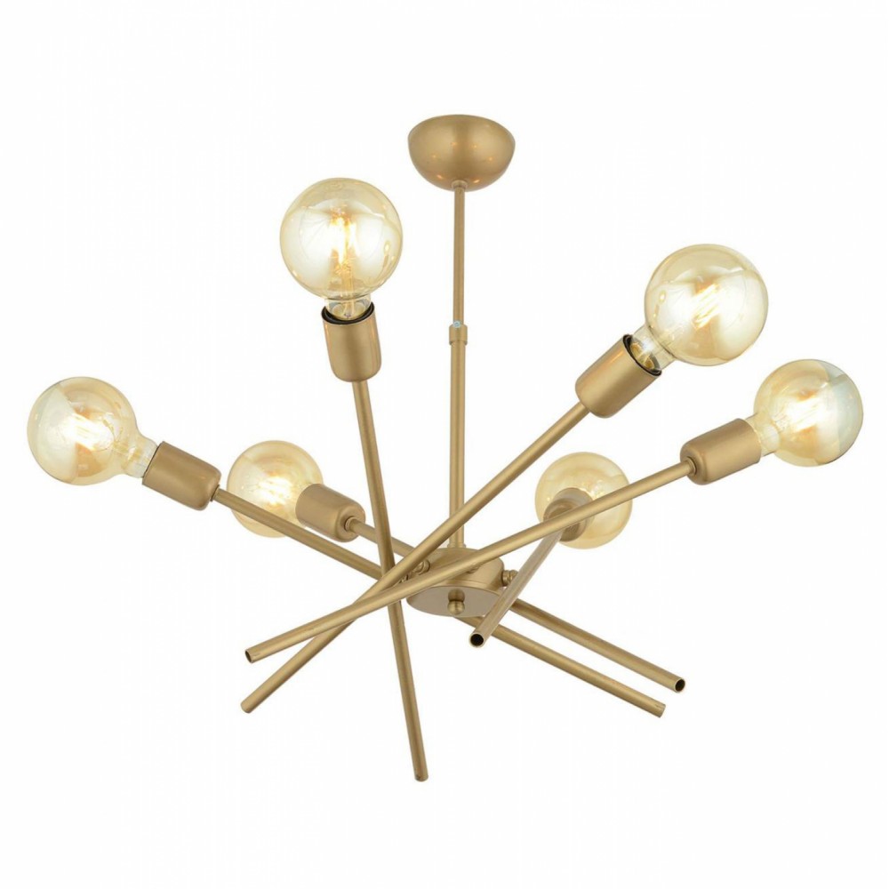 Φωτιστικό πολύφωτο από μέταλλο σε χρυσό χρώμα Ε27 Φ60x70