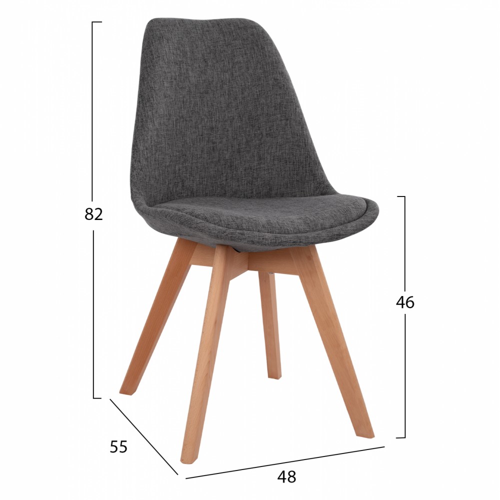 Σετ τραπεζαρίας 5τμχ από μέταλλο/γυαλί σε χρώμα φυσικό/γκρι Φ90X74