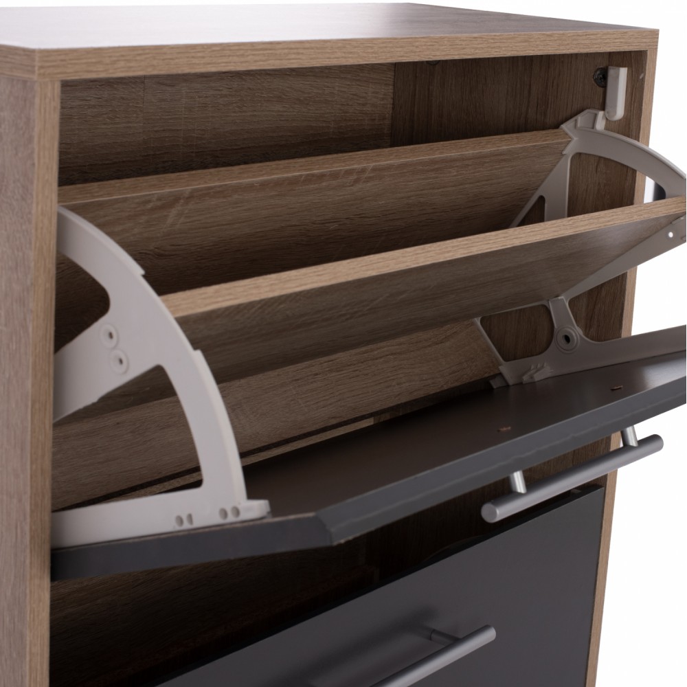 Παπουτσοθήκη "DAVINA" σε sonoma/γκρι χρώμα 62x24x110