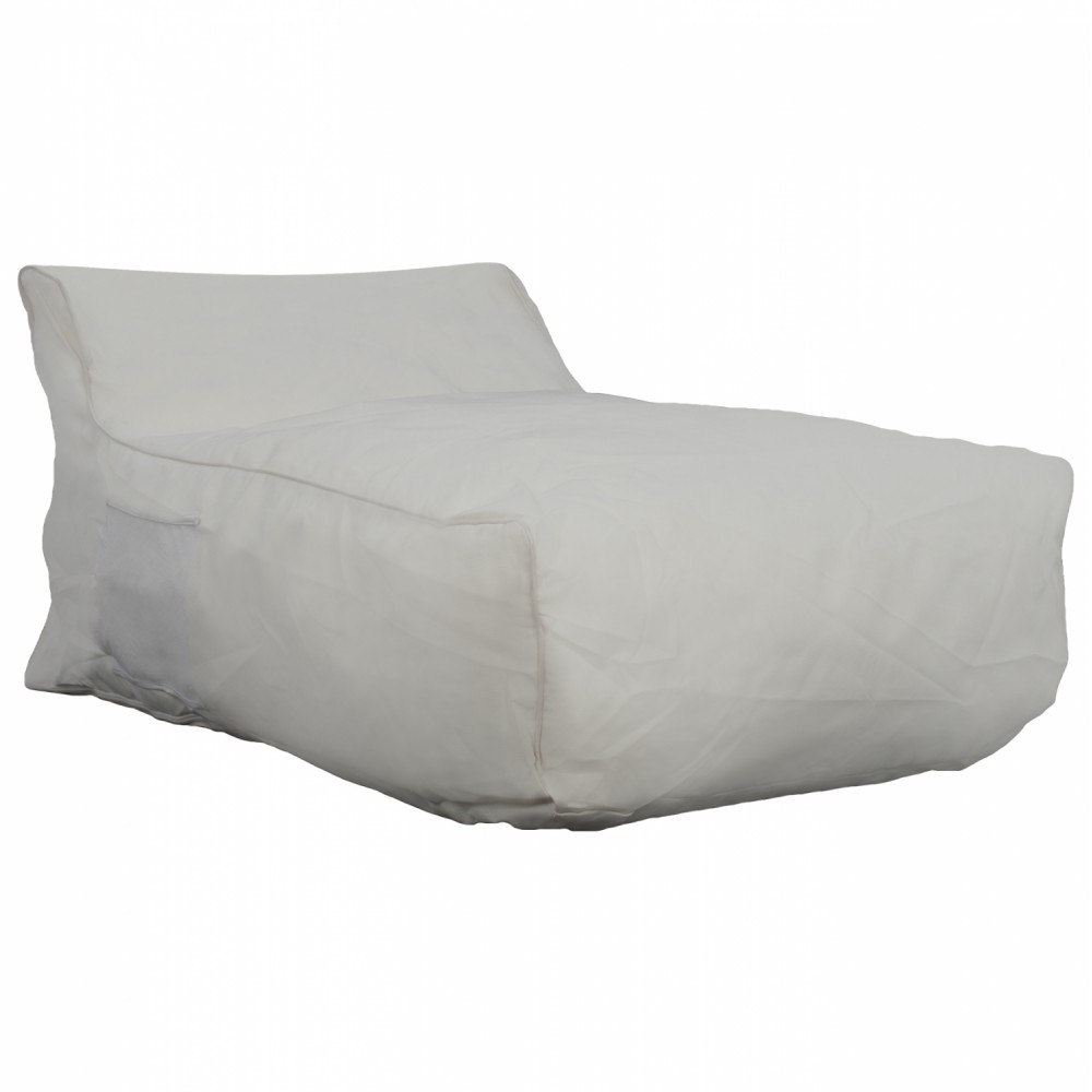 Πουφ "ZAFER" από textilene σε λευκό χρώμα 88x128x40