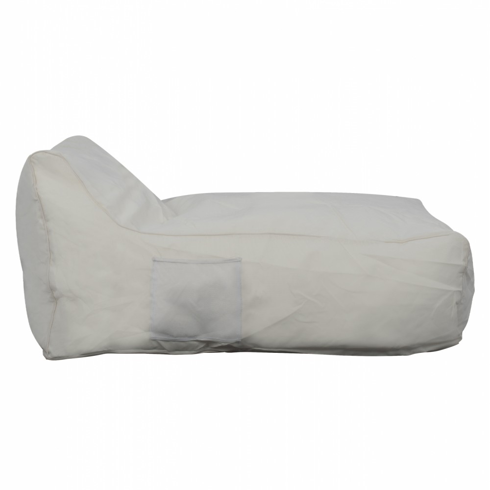 Πουφ "ZAFER" από textilene σε λευκό χρώμα 88x128x40