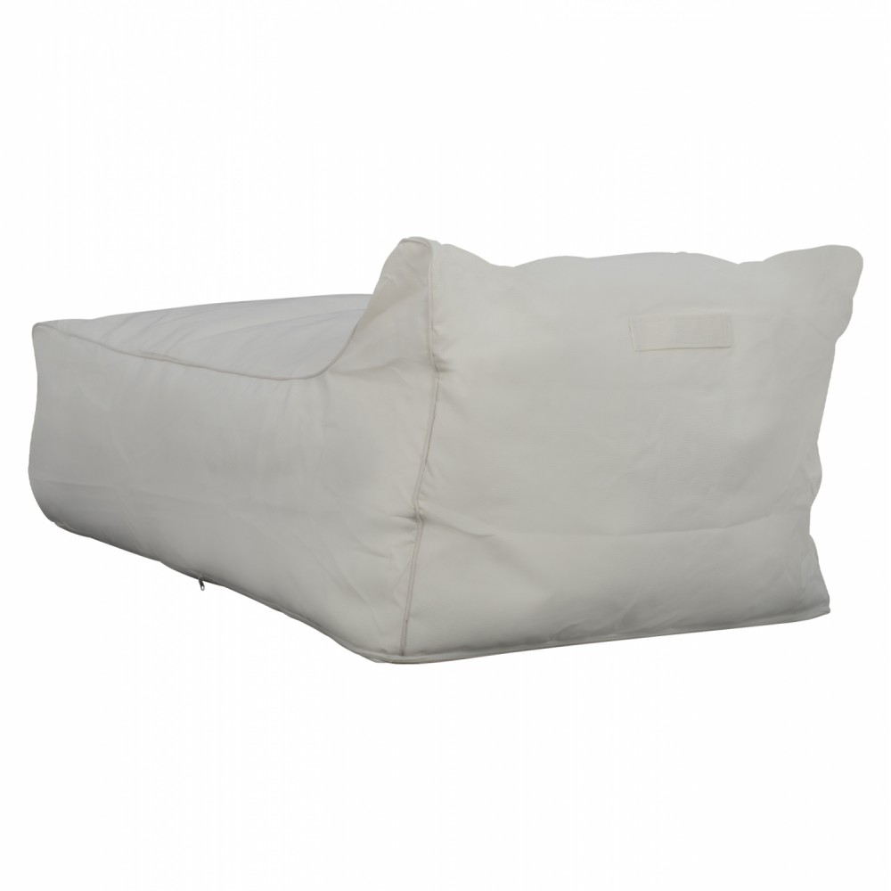 Πουφ "ZAFER" από textilene σε λευκό χρώμα 88x128x40