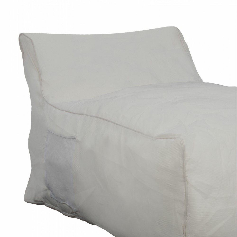 Πουφ "ZAFER" από textilene σε λευκό χρώμα 88x128x40