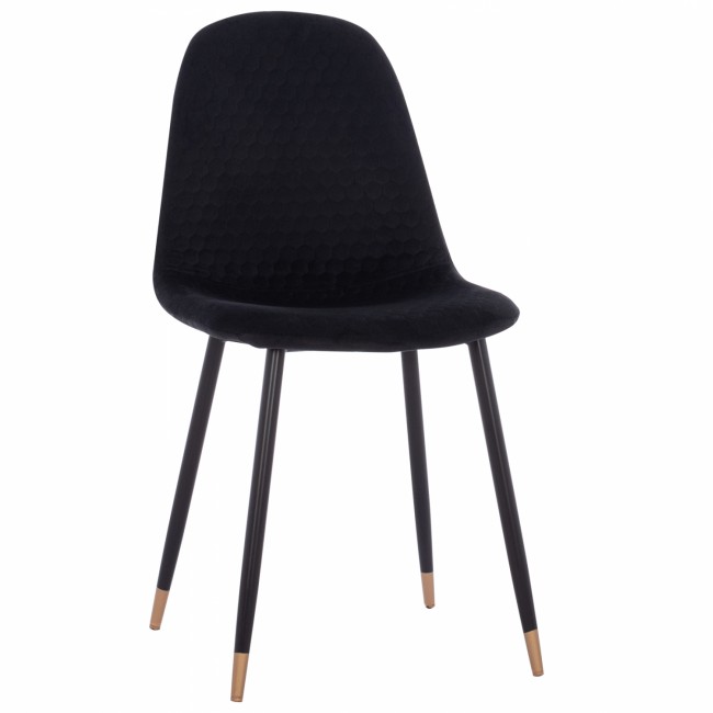 Καρέκλα "LUCILLE" από μέταλλο/ύφασμα σε μαύρο χρώμα 45x56x81