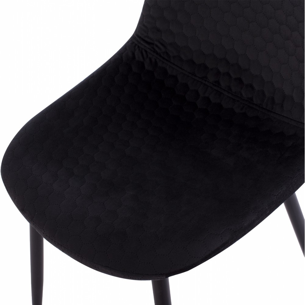 Καρέκλα "LUCILLE" από μέταλλο/ύφασμα σε μαύρο χρώμα 45x56x81