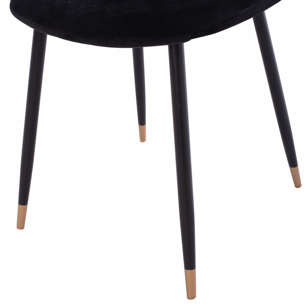 Καρέκλα "LUCILLE" από μέταλλο/ύφασμα σε μαύρο χρώμα 45x56x81