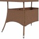 Τραπέζι "MILITARY" από μέταλλο/wicker/γυαλί σε μπεζ/καφέ χρώμα 120x70x75