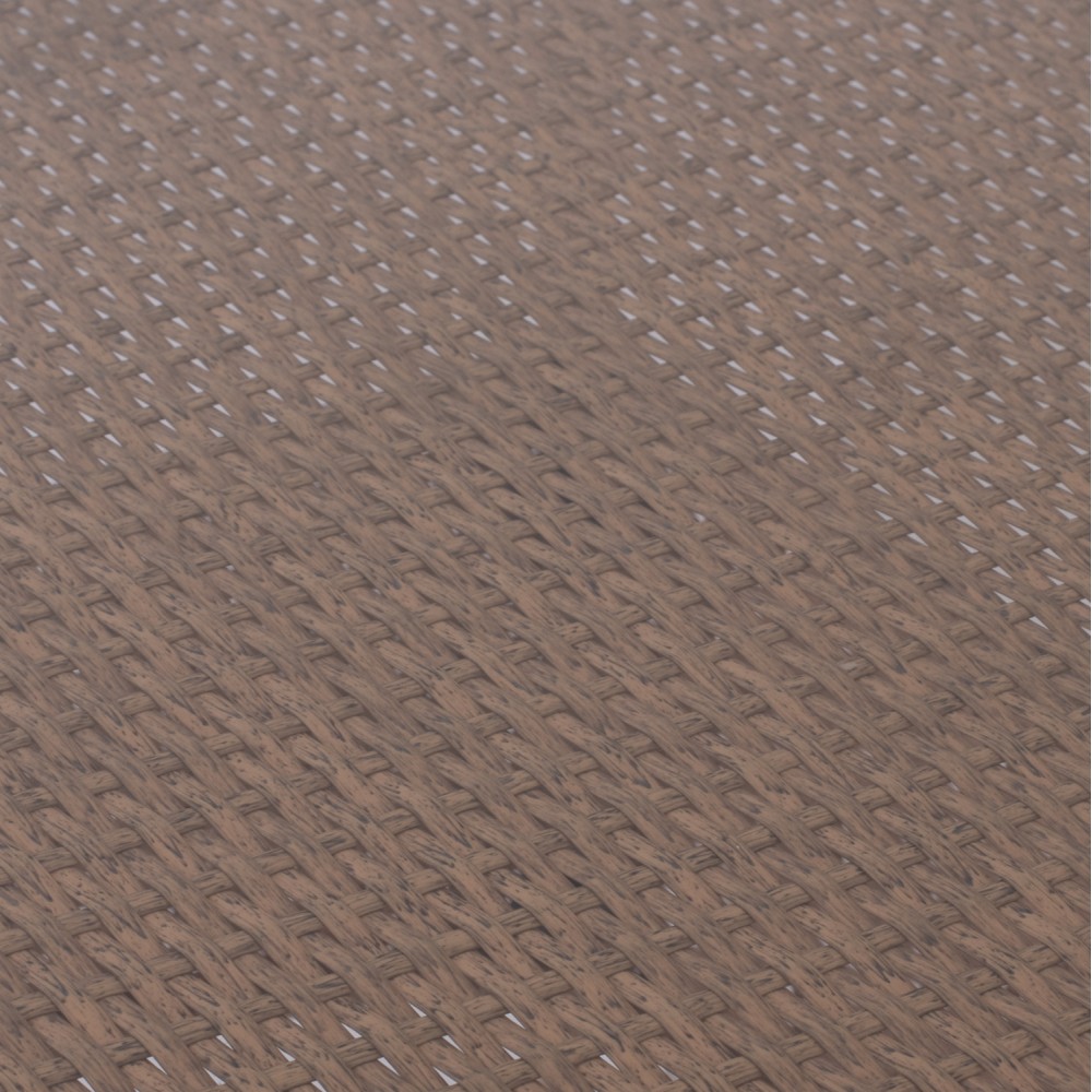 Τραπέζι "MILITARY" από μέταλλο/wicker/γυαλί σε μπεζ/καφέ χρώμα 120x70x75